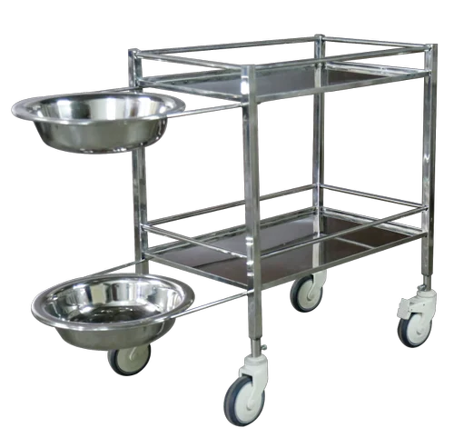 Dressing Trolley All Stainless Steel With Bowl And Bucket (SS)
