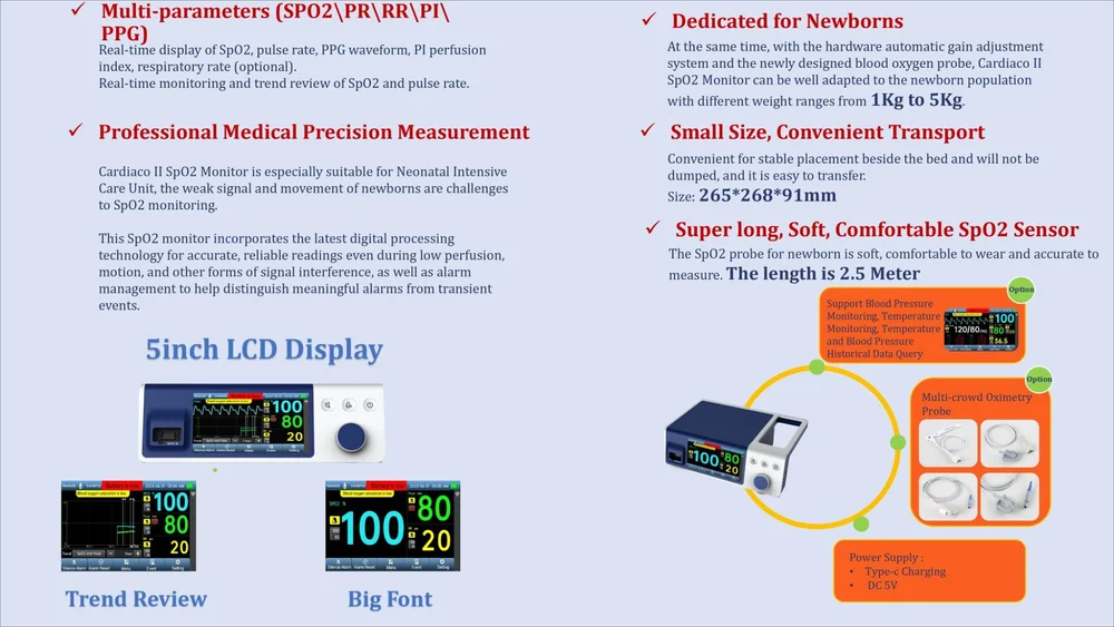 Pulse Oximeter neonatal, Multiparameter - Image 3
